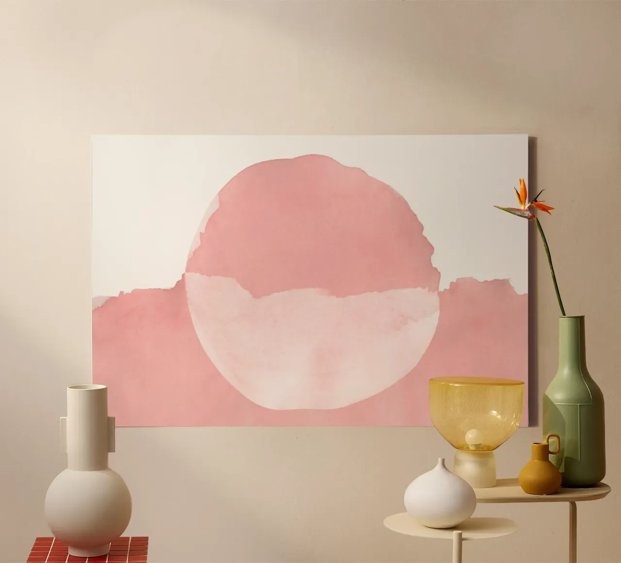 Minimal Pink Abstract 08 canvas by amini54