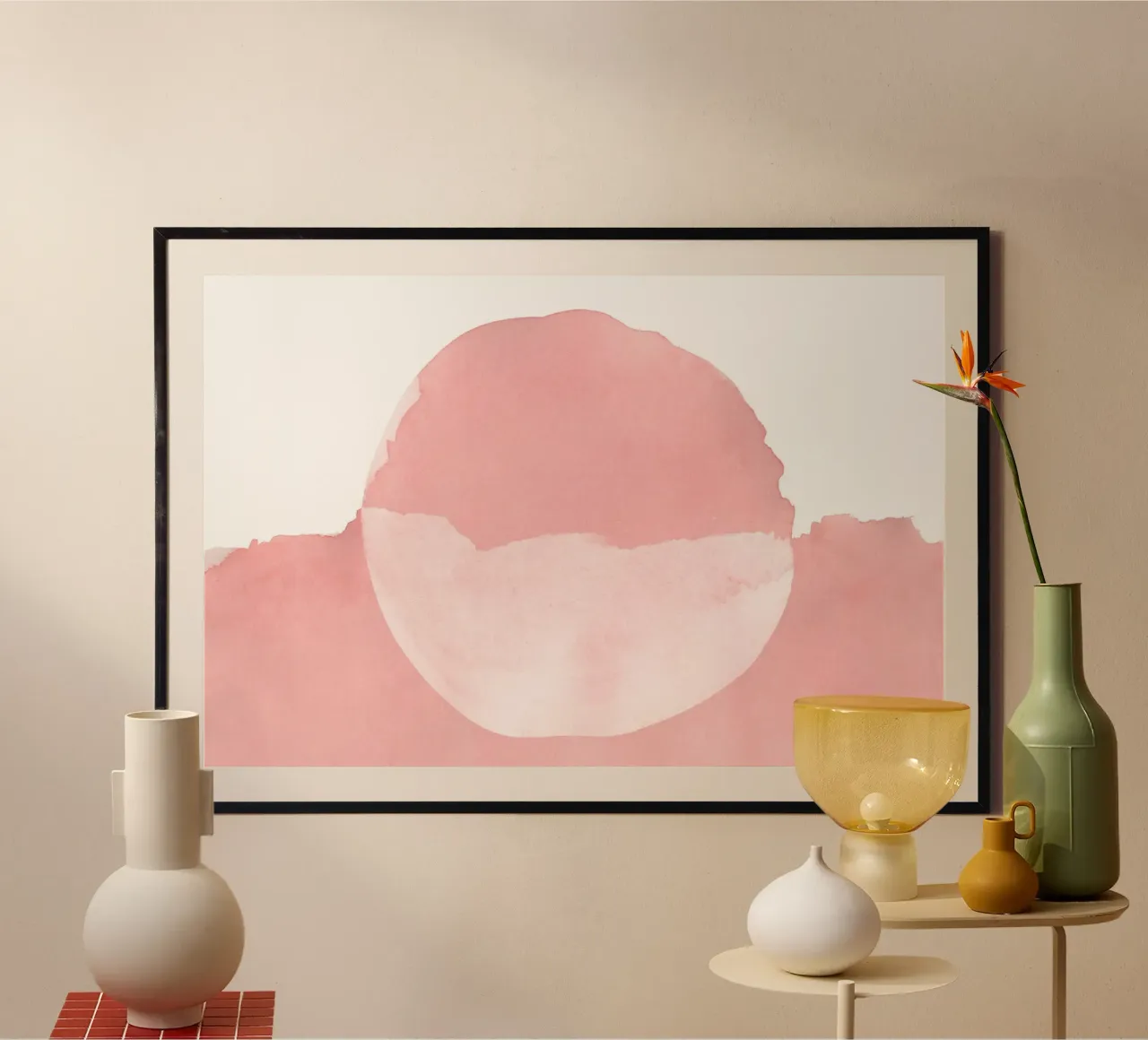Minimal Pink Abstract 08 carta hahnemühle da amini54