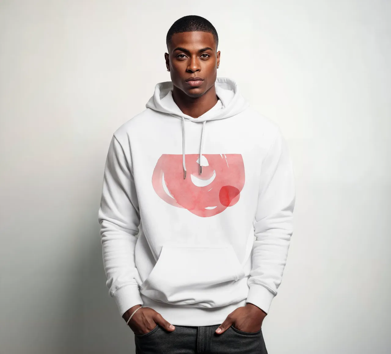 Minimal Pink Abstract 07 felpa con cappuccio da amini54