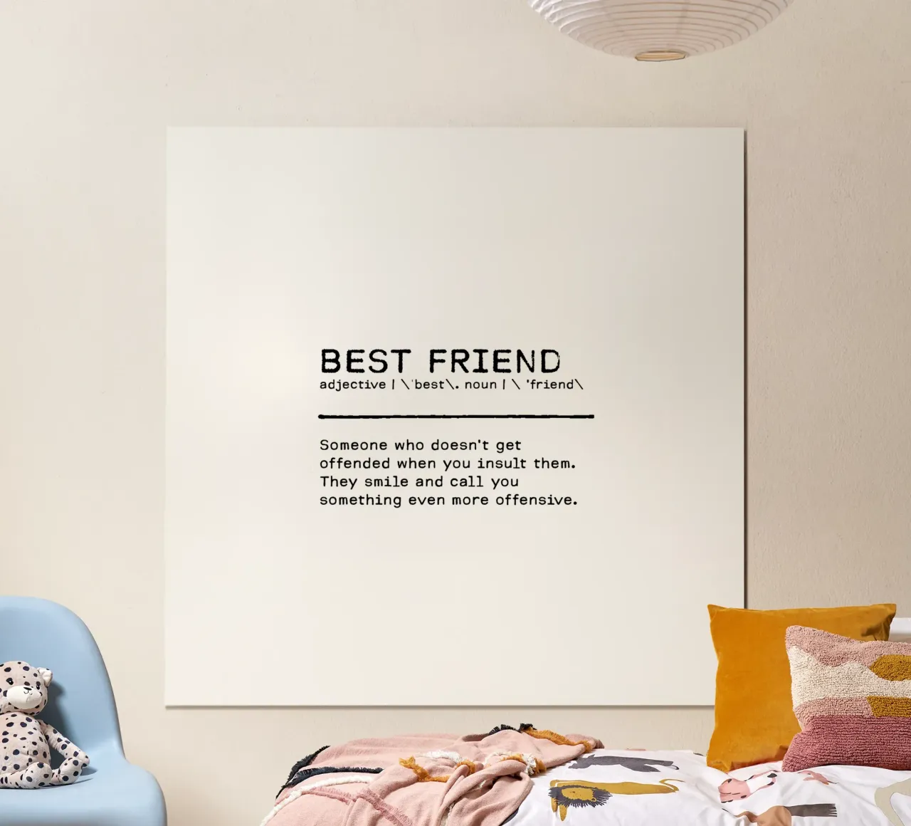 Définition Quote - Best Friend poster avec cadre en aluminium de Orara Studio