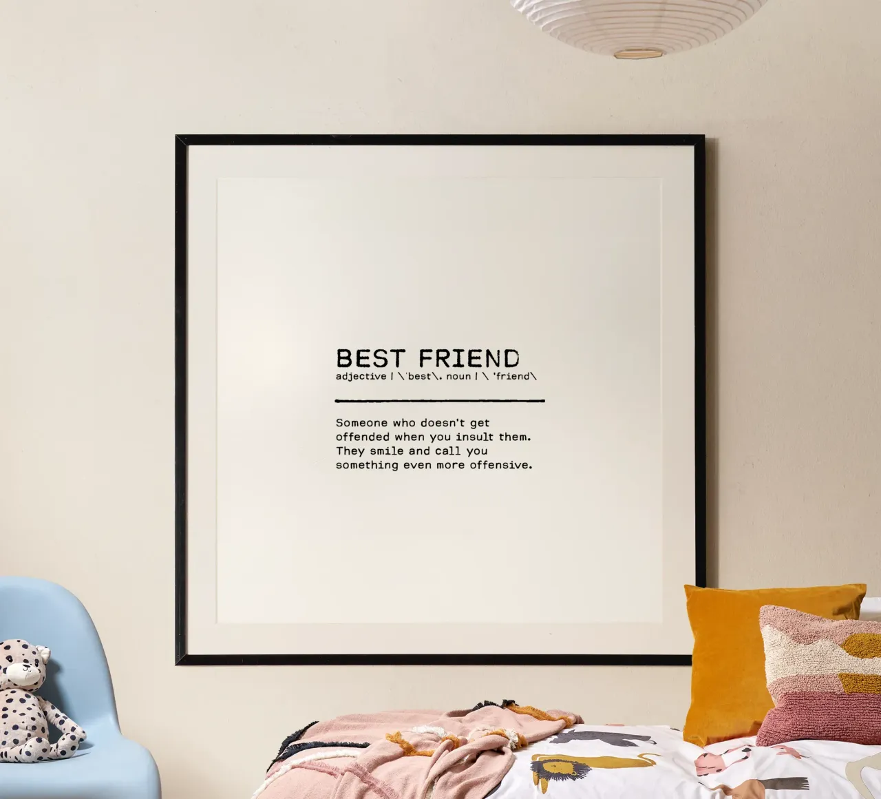 Définition Quote - Best Friend poster avec cadre en aluminium de Orara Studio