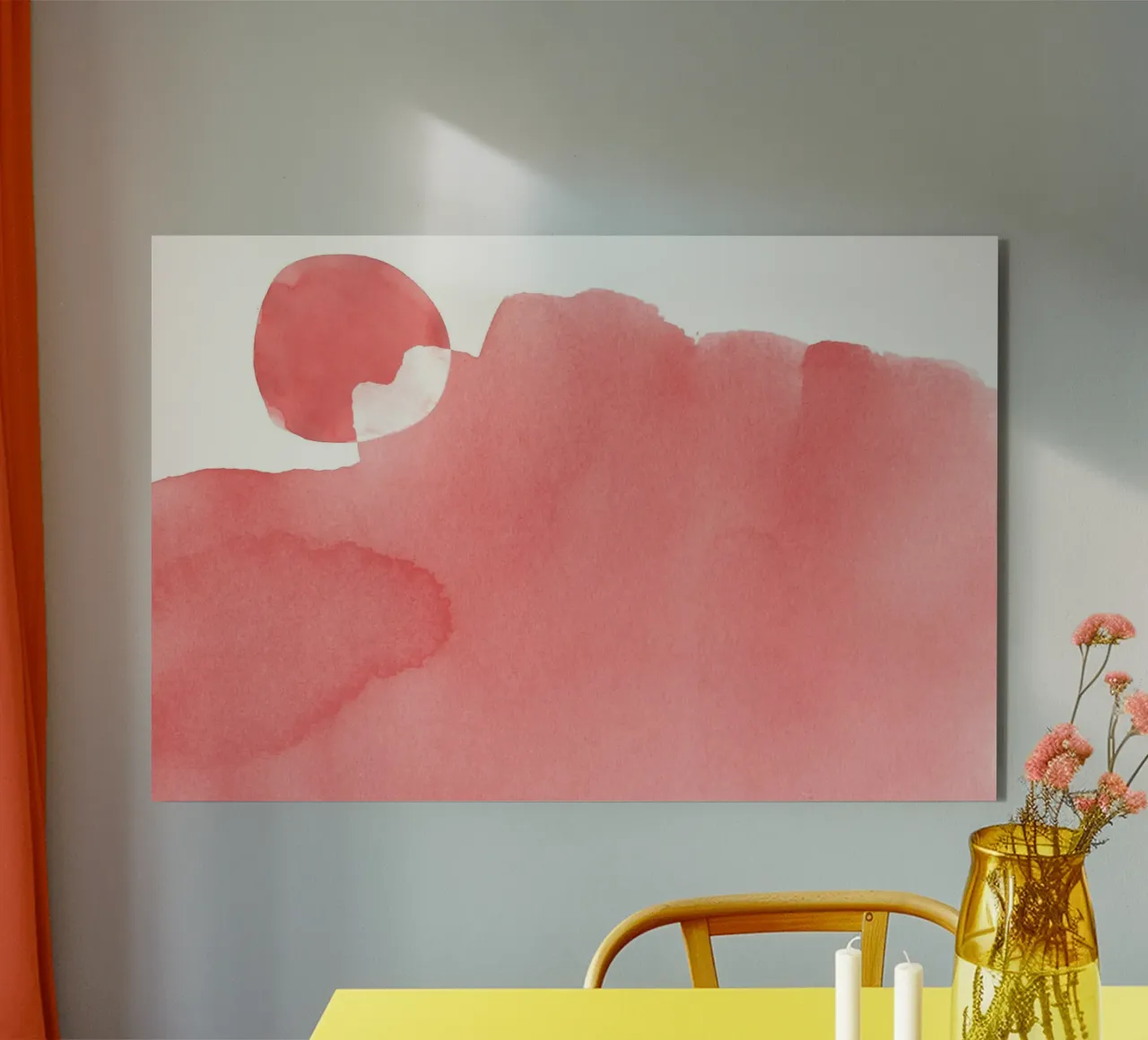 Minimal Pink Abstract 05 Mountain alluminio dibond da amini54