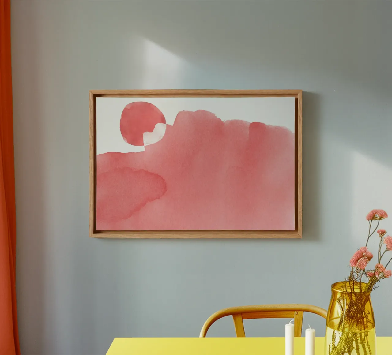 Minimal Pink Abstract 05 Mountain canvas by amini54