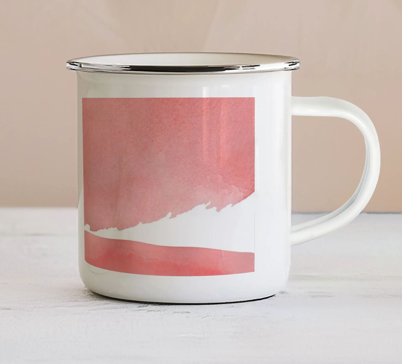 Minimal Pink Abstract 04 Mountain tazza in smalto da amini54