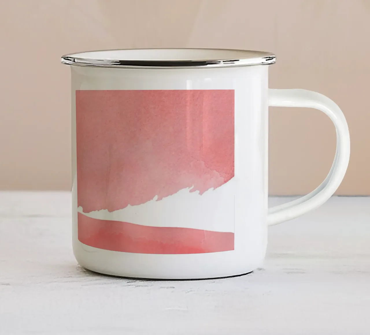 Minimal Roze Abstract 04 Berg emaille mok van amini54
