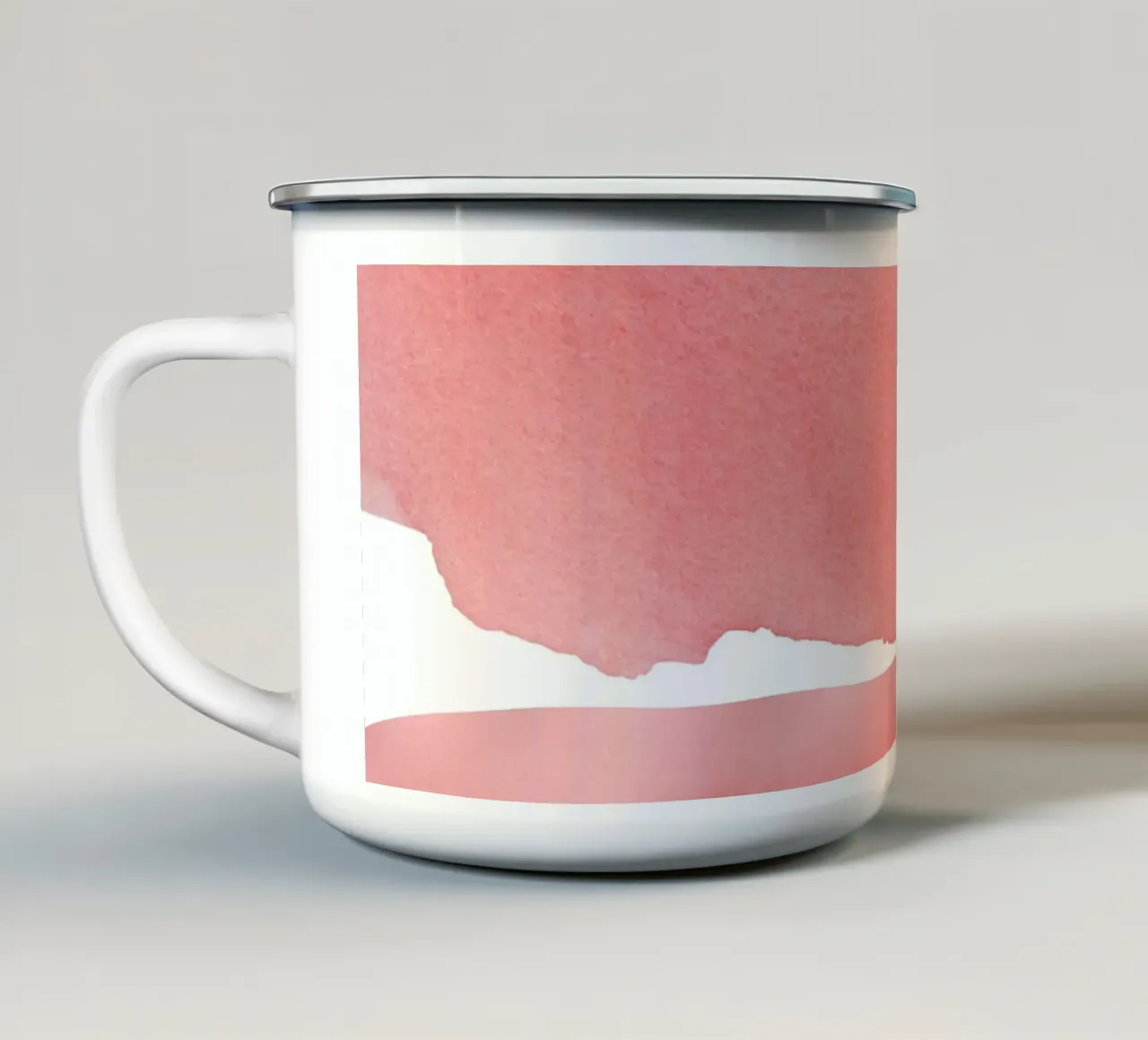 Minimal Roze Abstract 04 Berg emaille mok van amini54