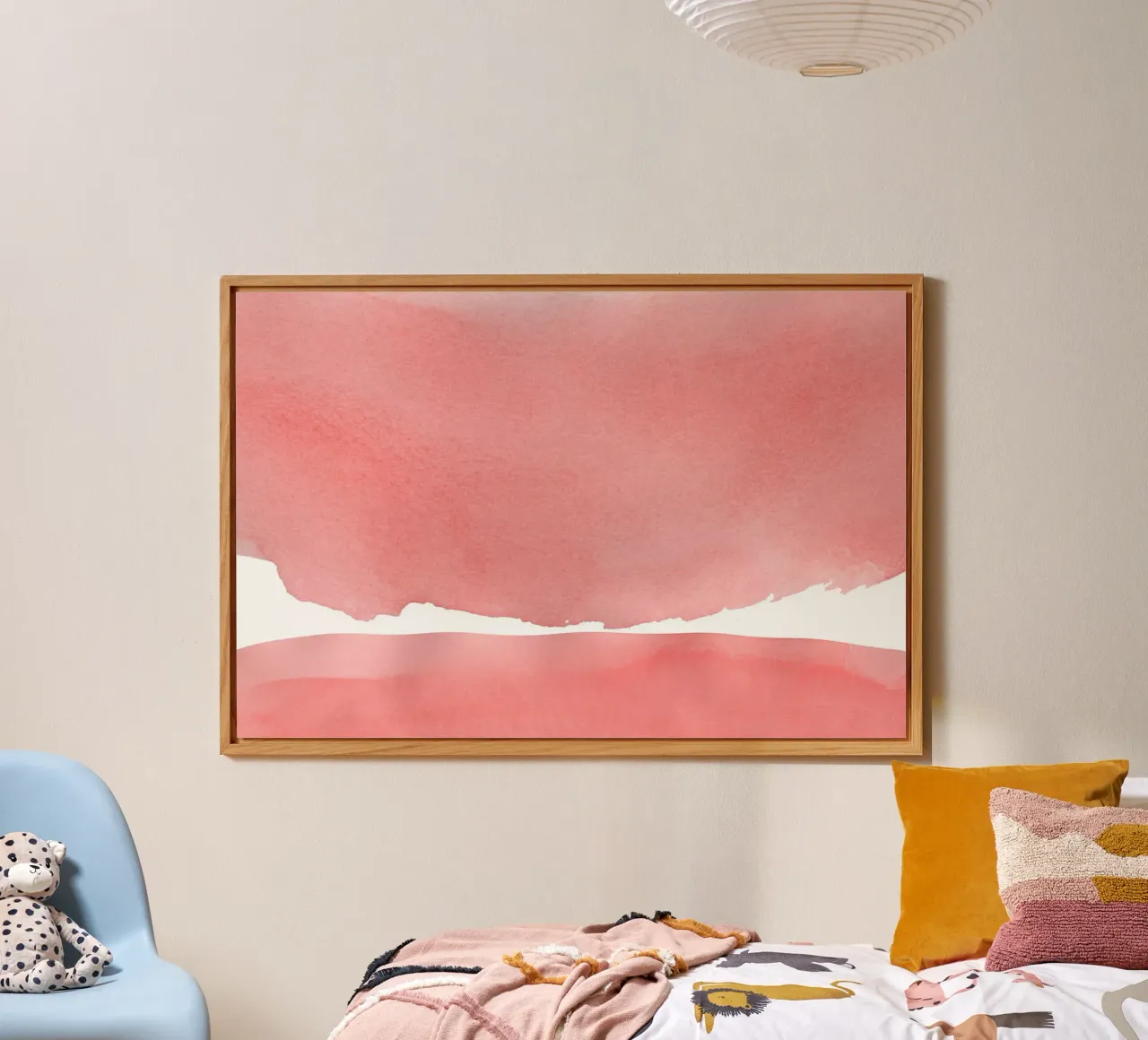 Minimal Pink Abstract 04 Mountain alluminio dibond da amini54