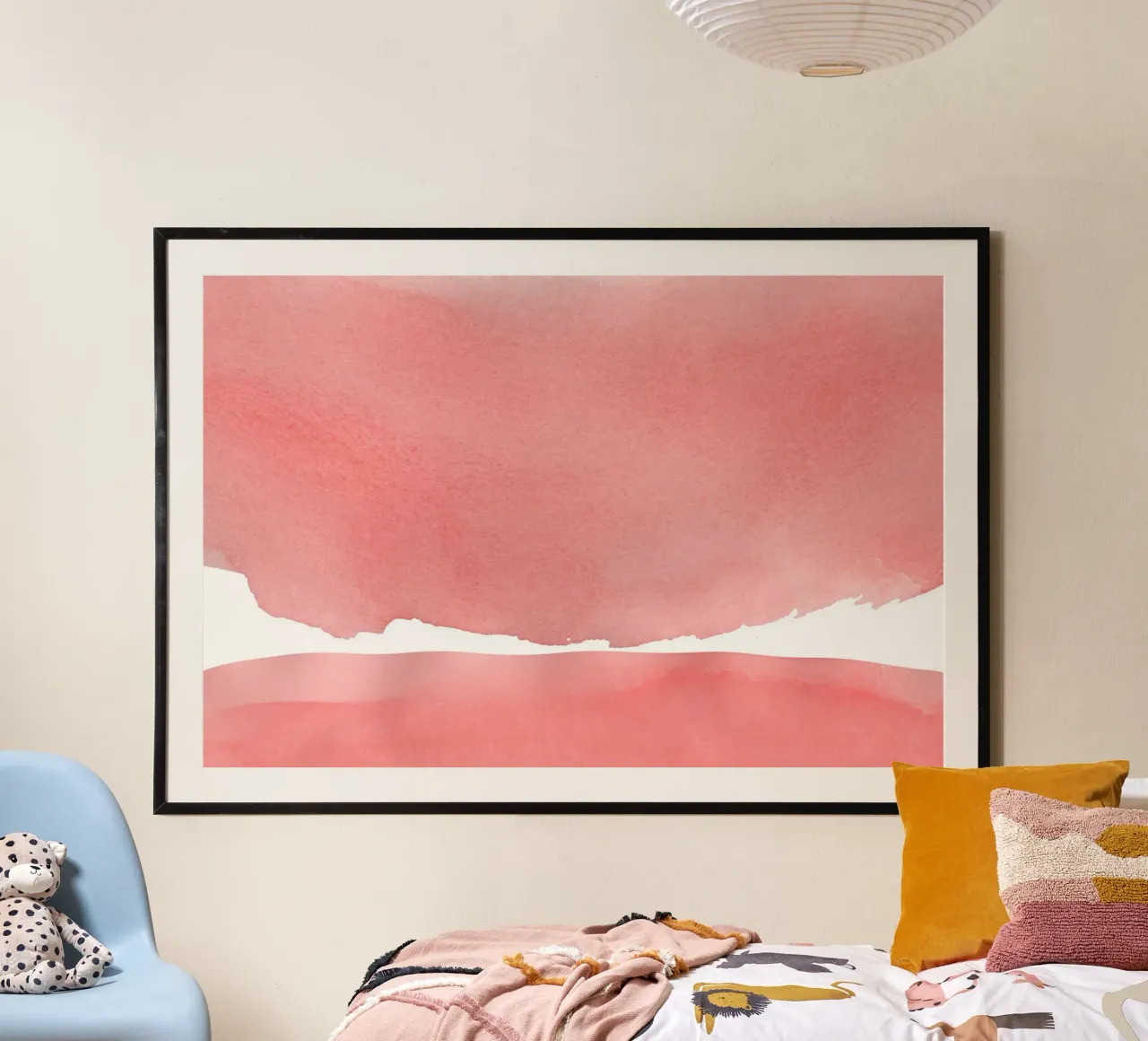 Minimal Rosa Abstrakt 04 Berg Poster von amini54