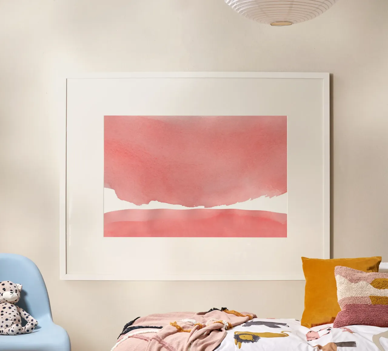 Minimal Pink Abstract 04 Mountain poster da amini54