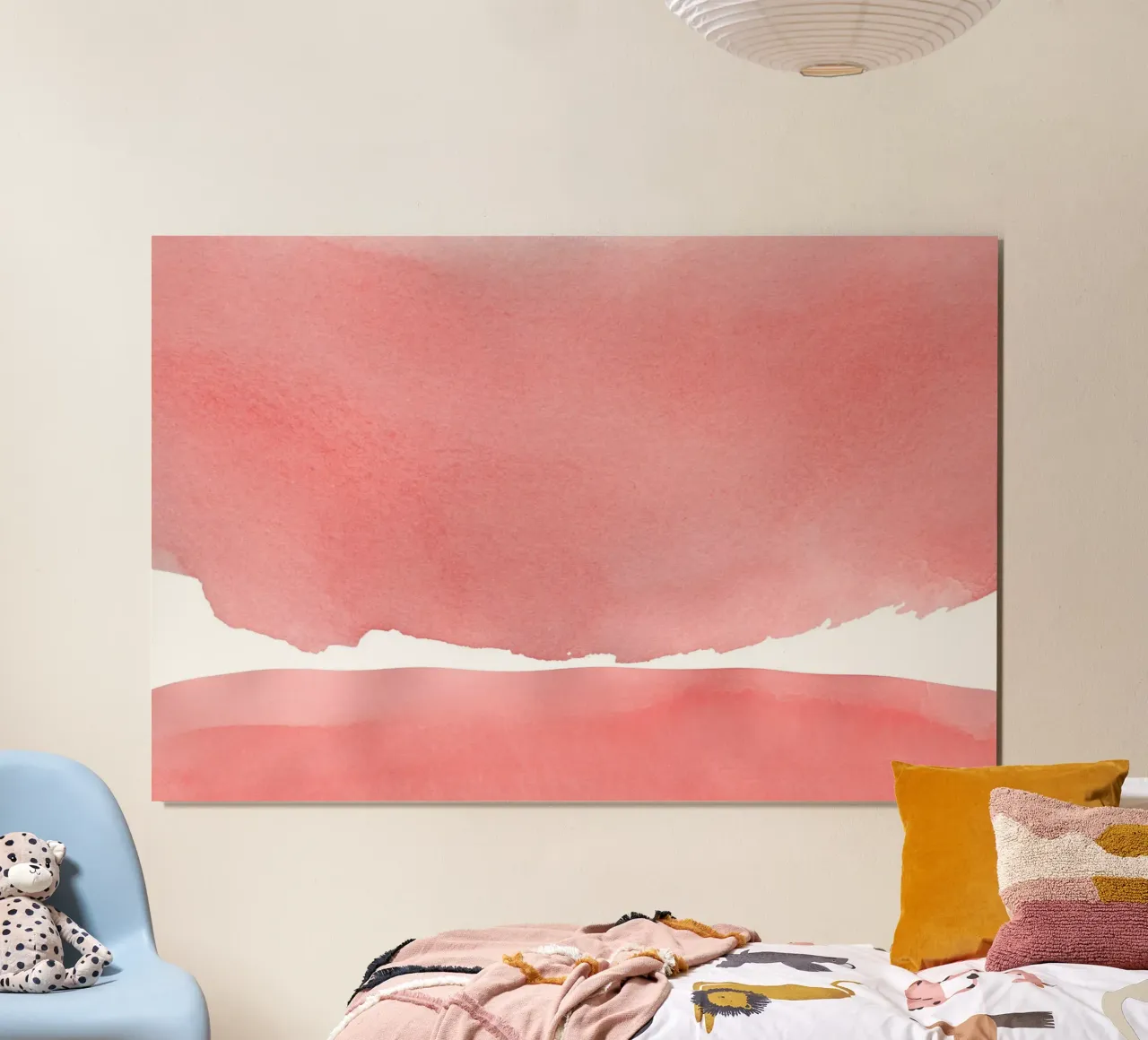 Minimal Rosa Abstrakt 04 Berg Poster von amini54