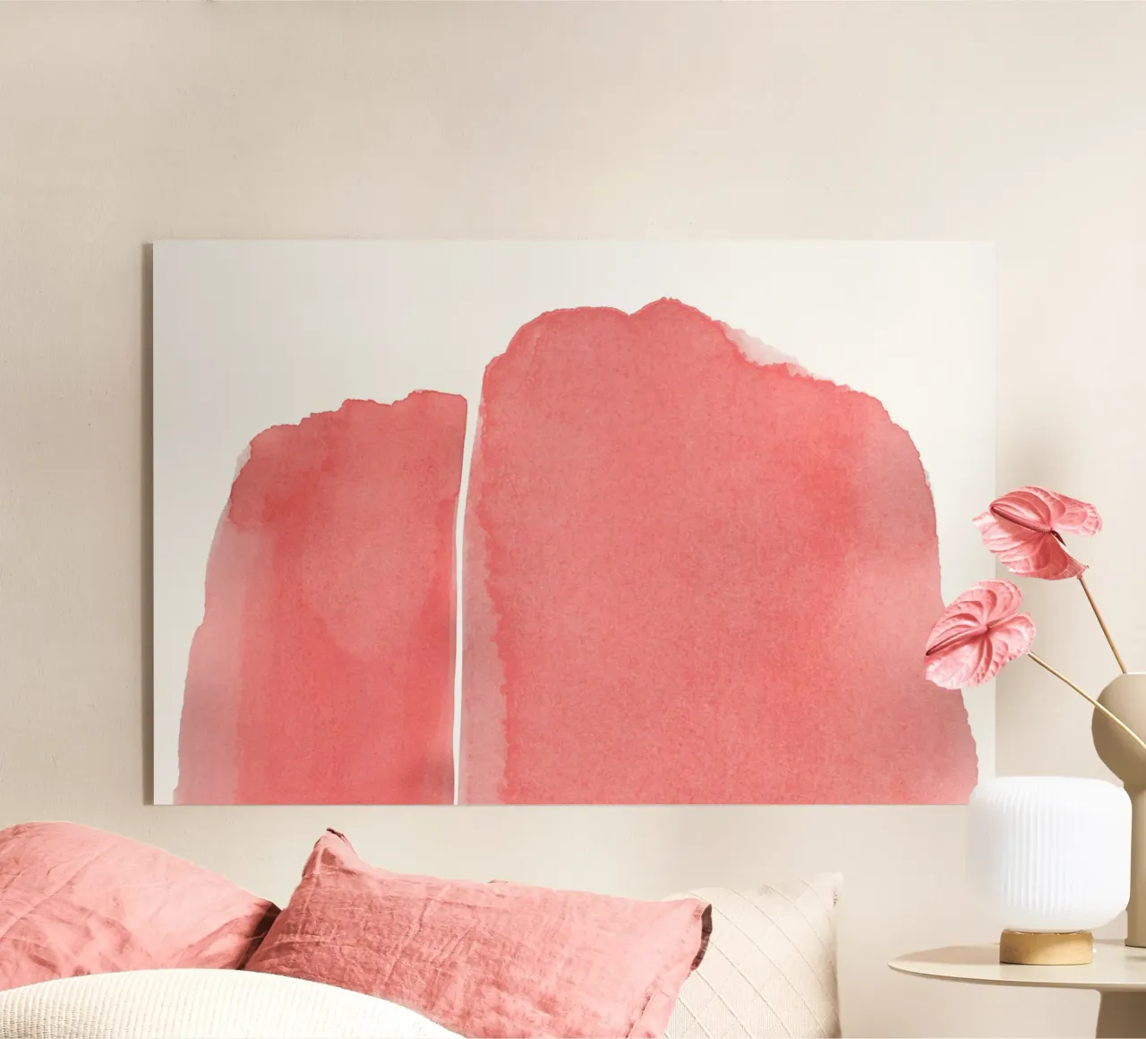 Minimal Pink Abstract 03 Mountain acrylic glass by amini54