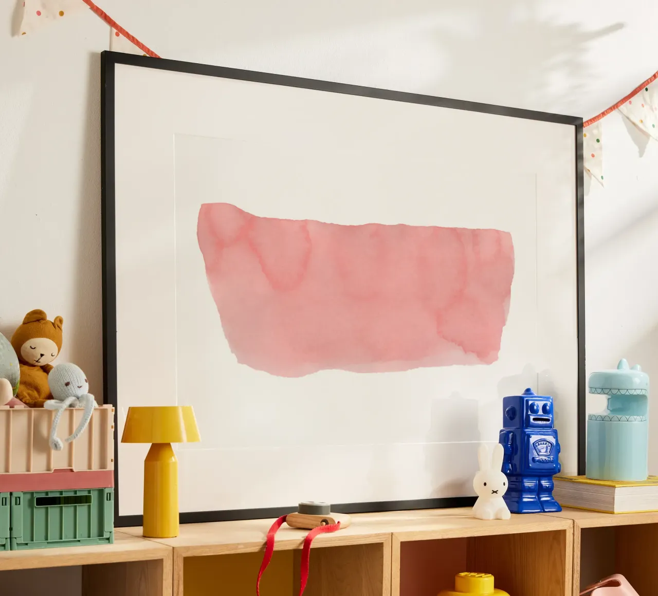 Minimal Rosa Abstrakt 01 Pinselstrich Poster von amini54