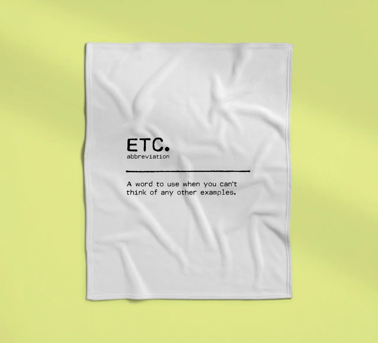 Definizione Citazione - Etc coperta in pile da Orara Studio