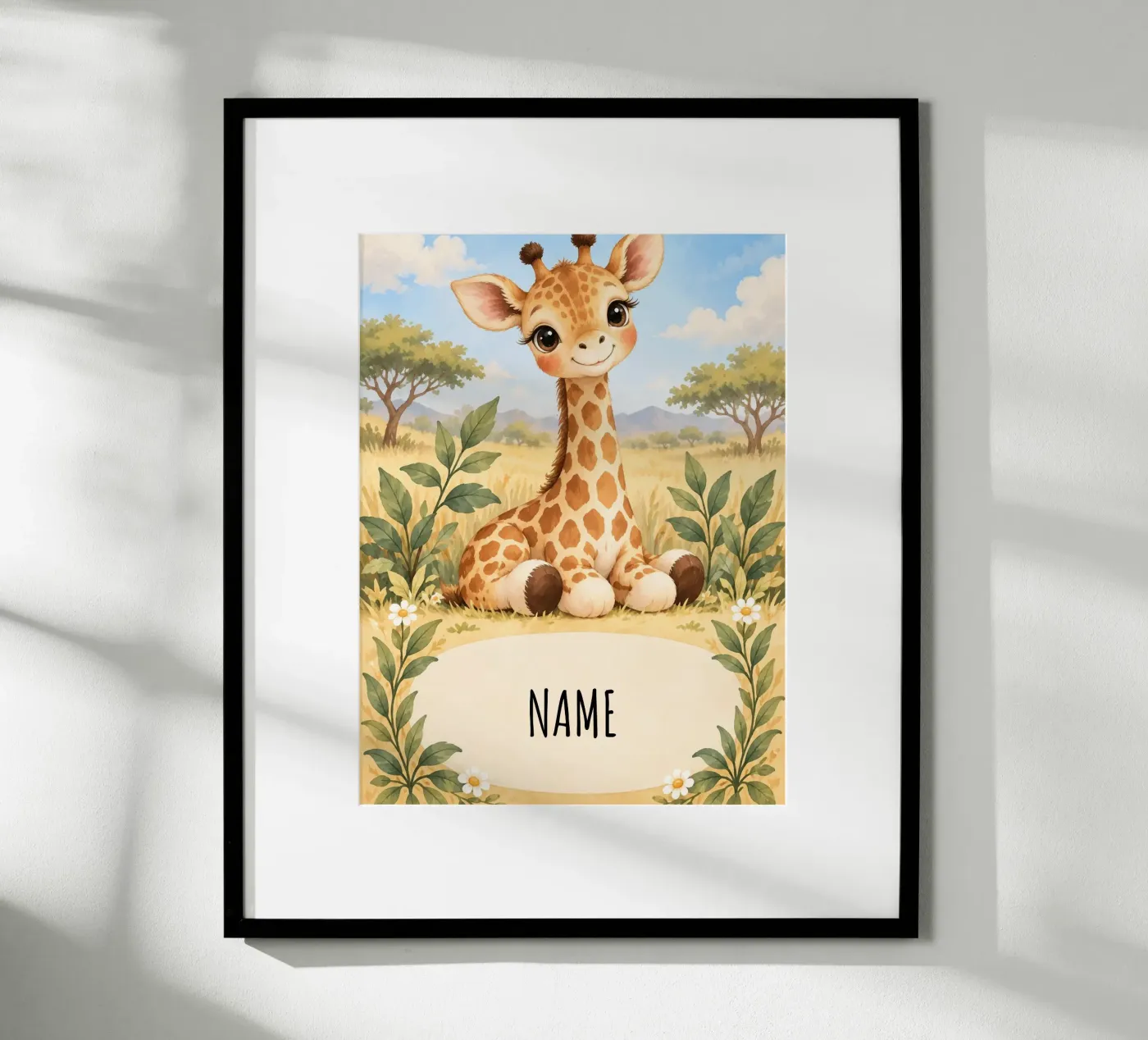 Giraffe Name poster by Babydesign