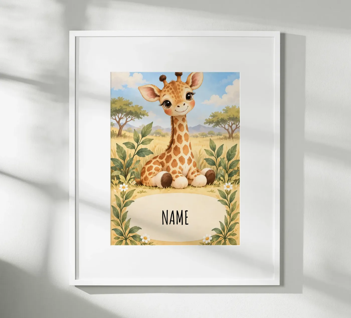 Giraffe Name poster by Babydesign