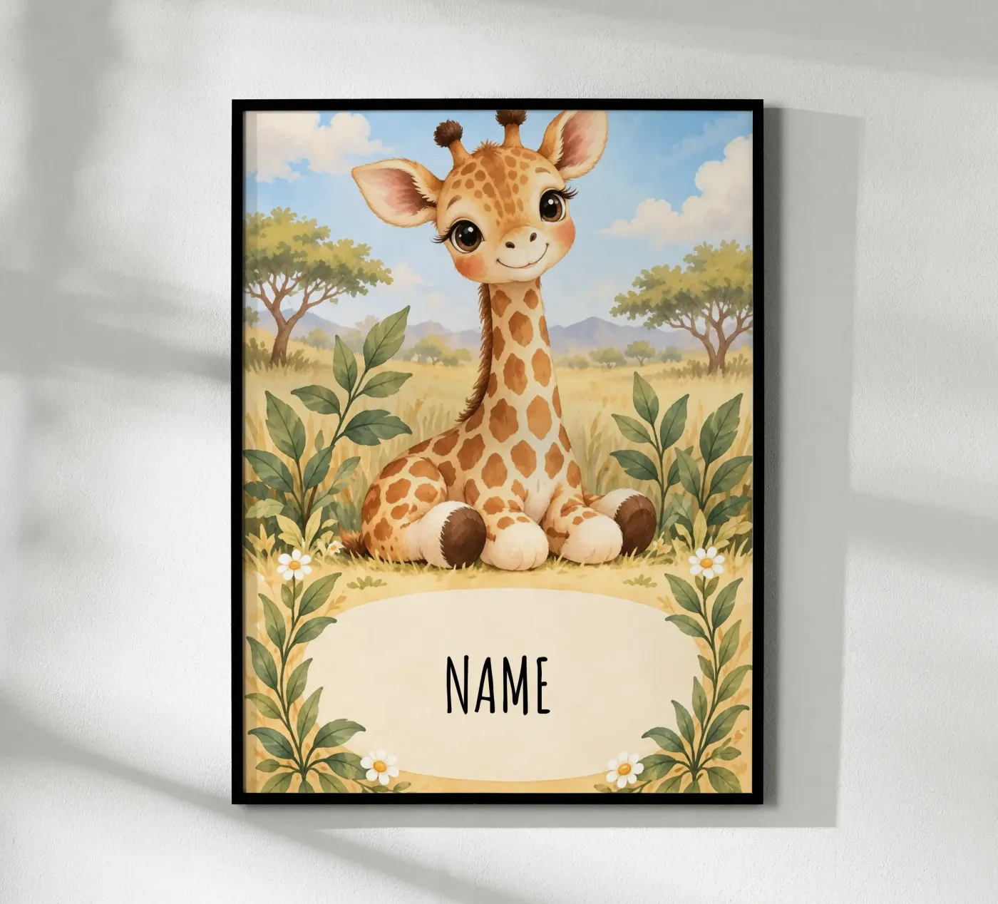 Giraffe Name poster by Babydesign