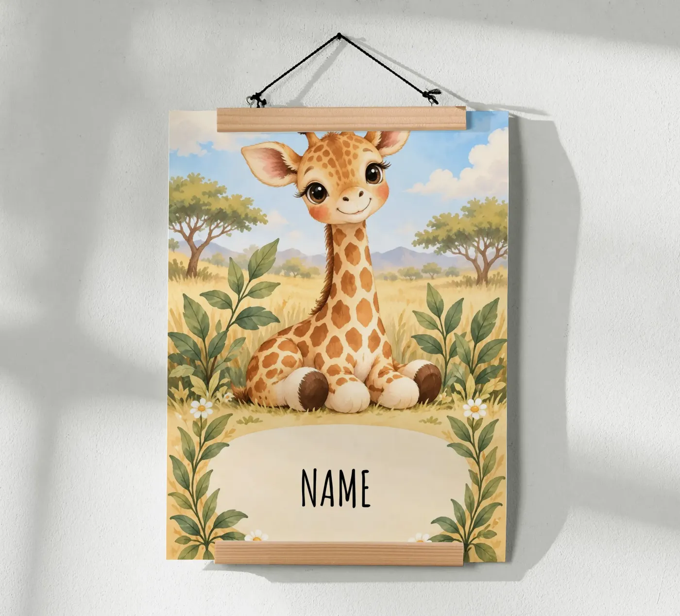 Giraffe Name poster by Babydesign