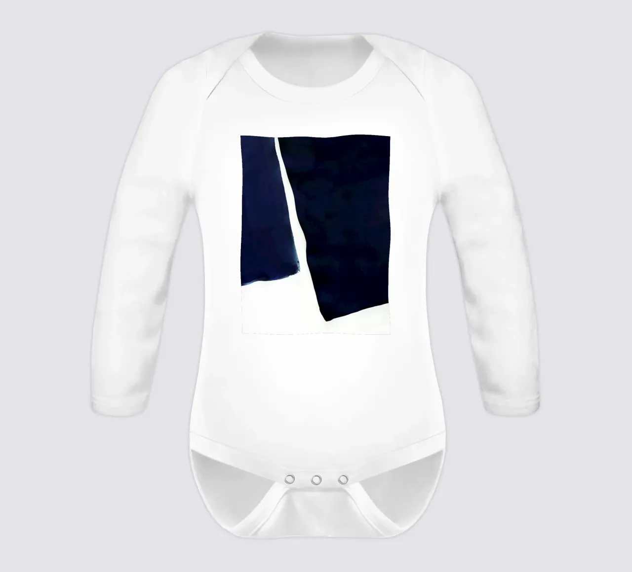 Minimal Marineblau Abstrakt 01 Langarm Babybody von amini54