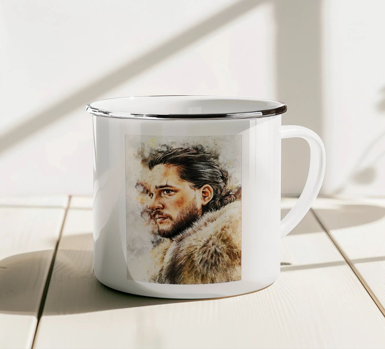 jon snow tazza in smalto da ontoseno