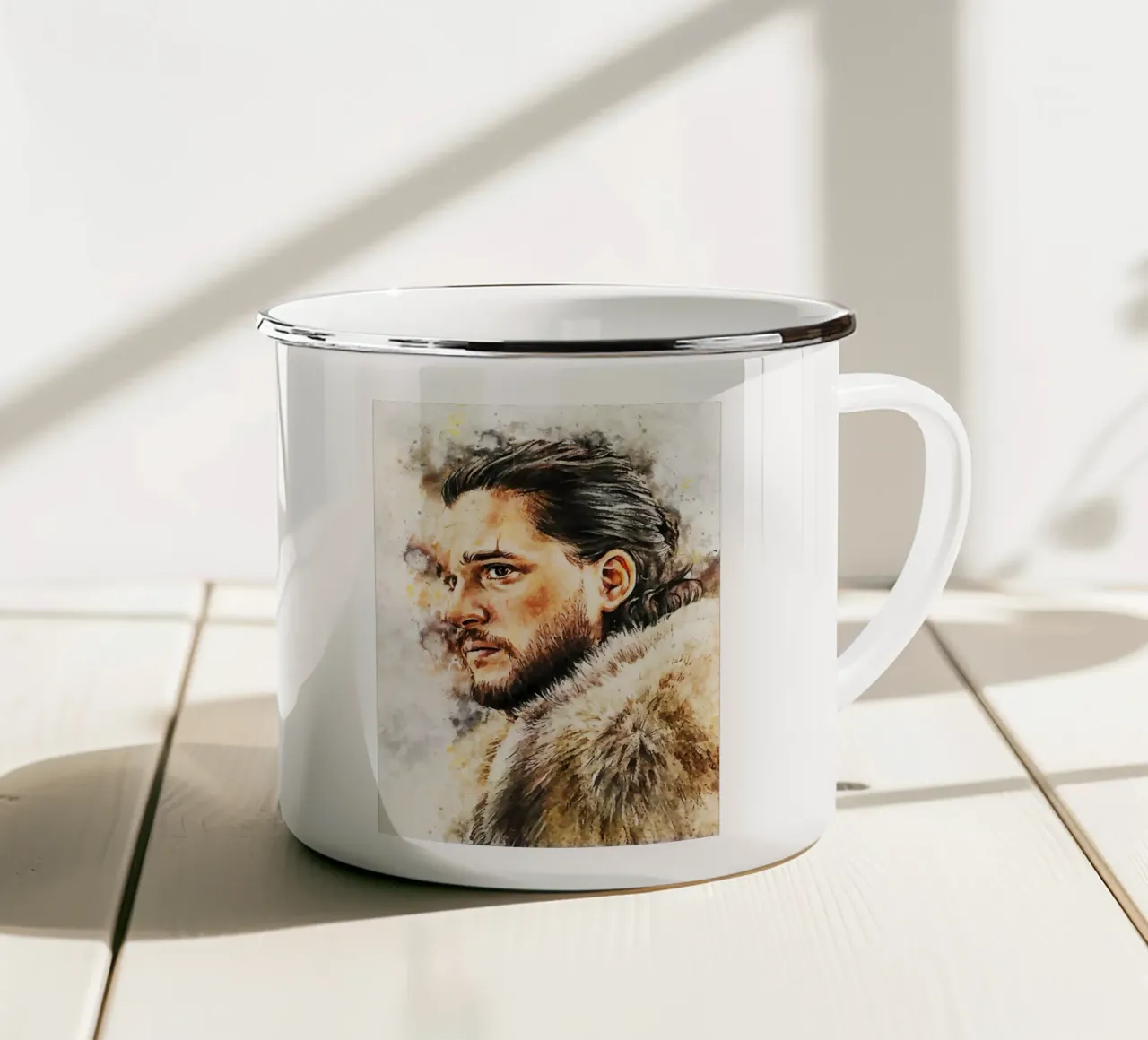 jon snow tazza in smalto da ontoseno