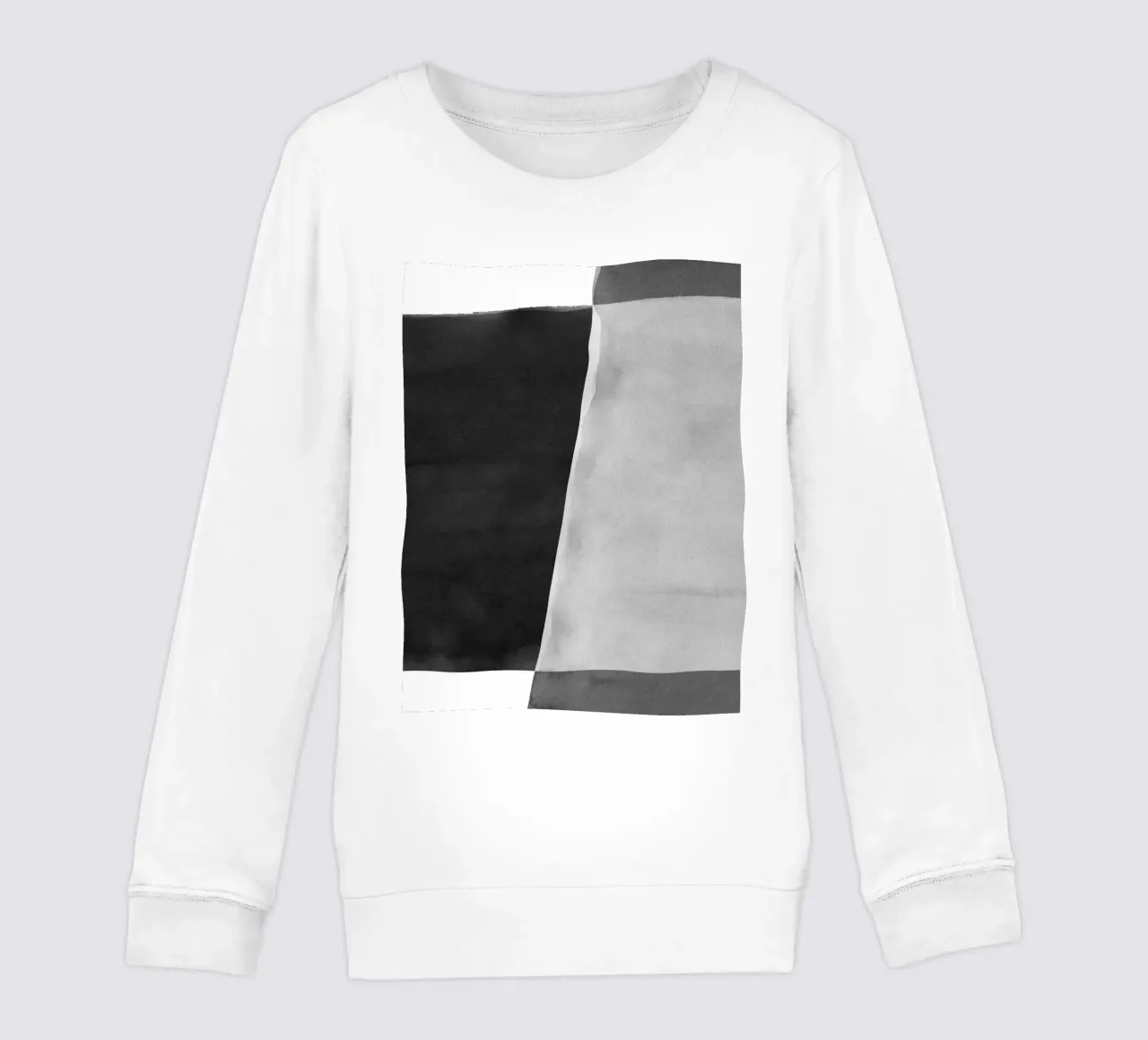 Minimale in bianco e nero astratto 06 Pennellate felpa bambino da amini54