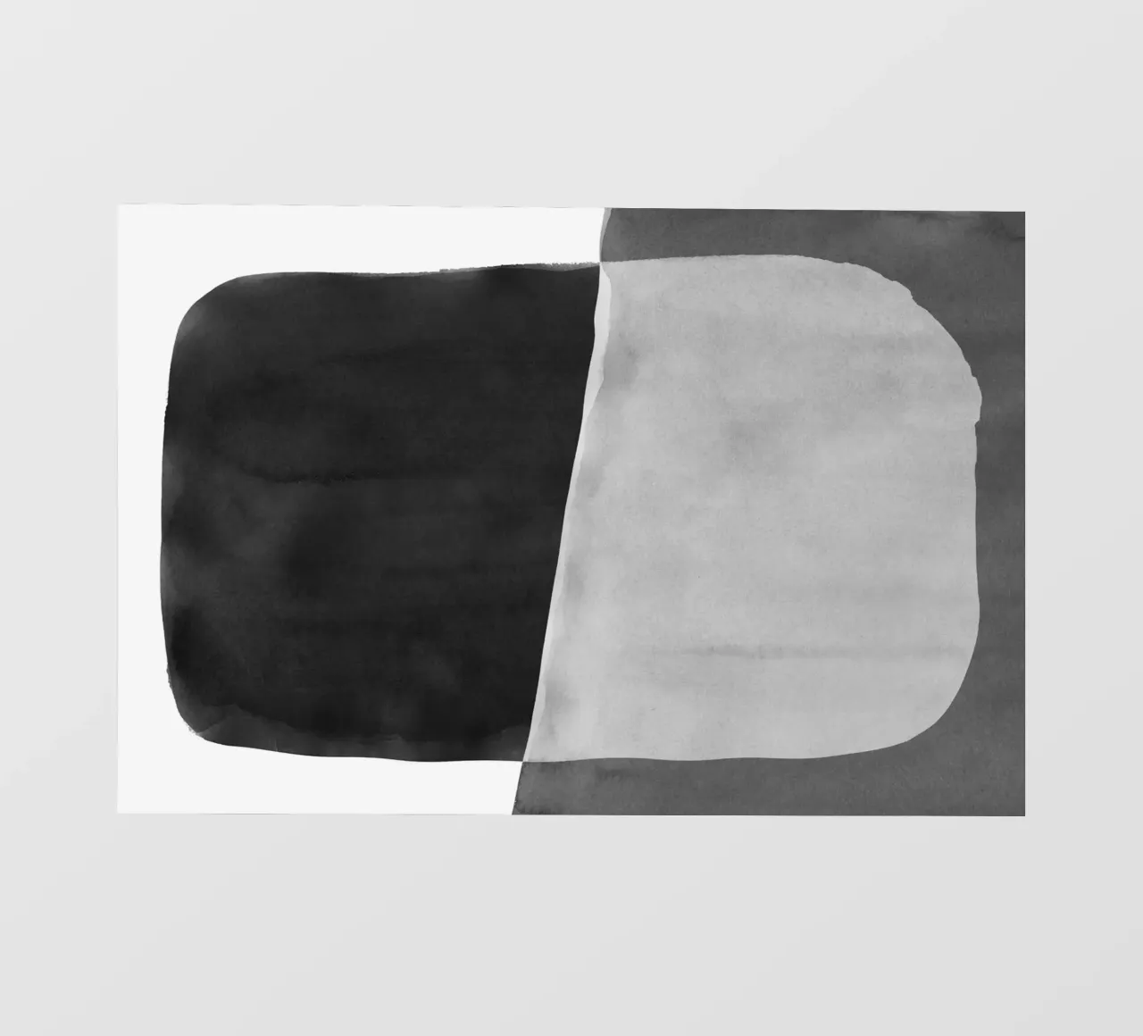 Minimale in bianco e nero astratto 06 Pennellate telo in pvc da amini54