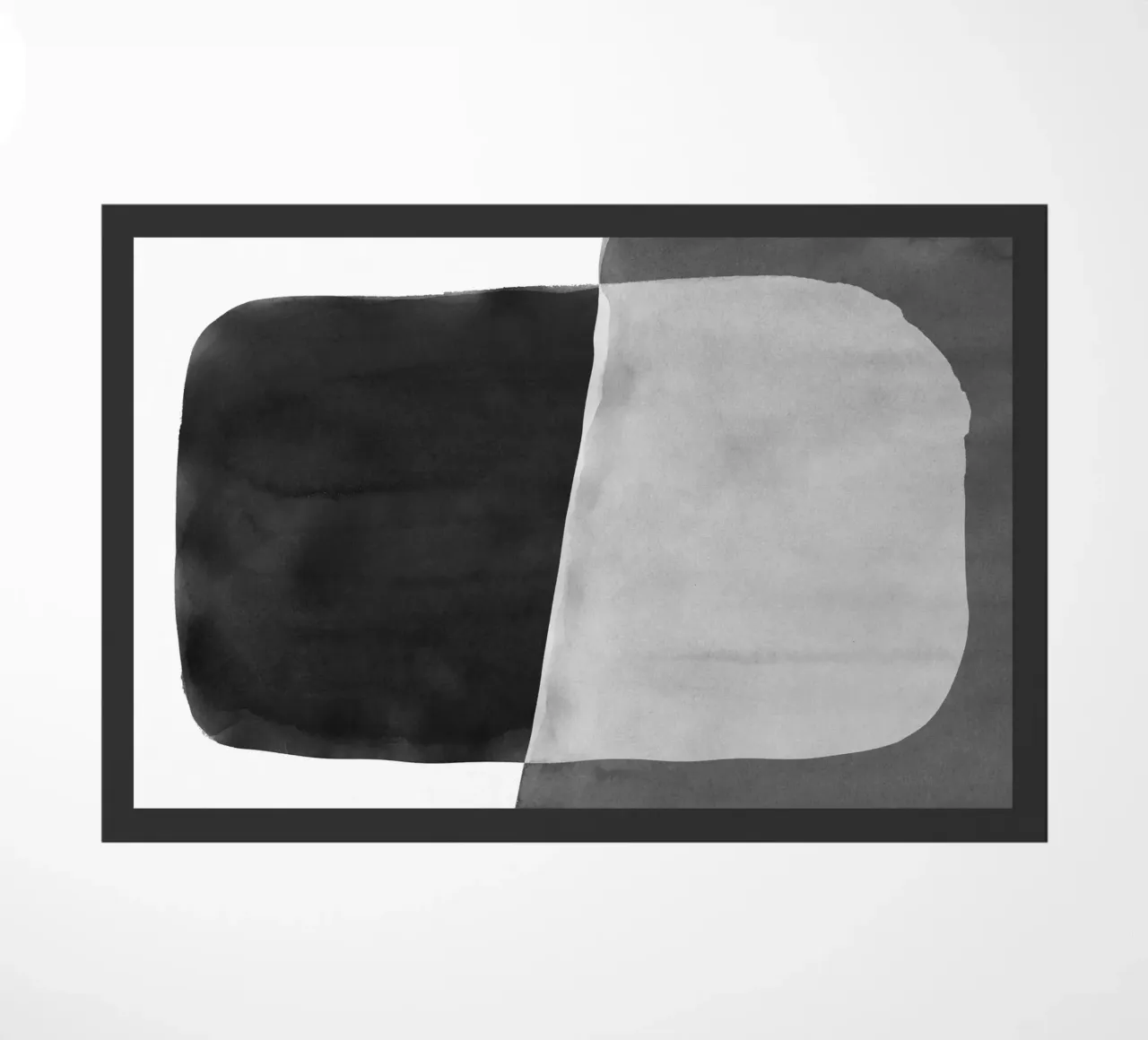 Minimale in bianco e nero astratto 06 Pennellate zerbino da amini54