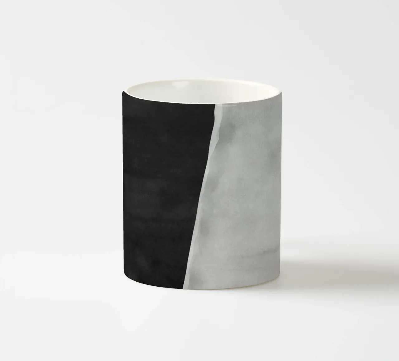 Minimale in bianco e nero astratto 06 Pennellate tazza in ceramica da amini54