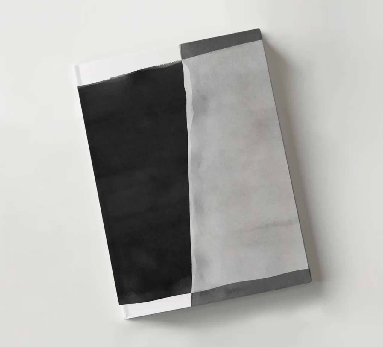 Minimal Black and White Abstract 06 Brushstroke notebook by amini54