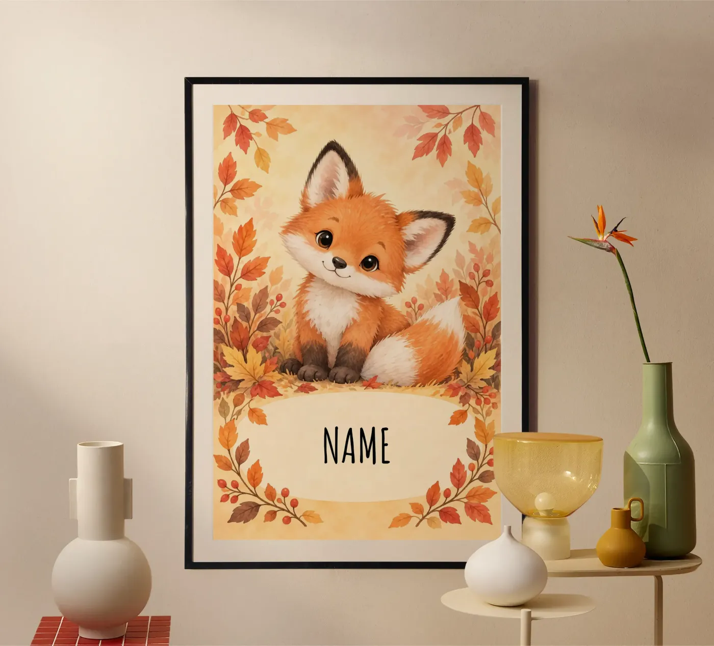Fuchs Name poster van Babydesign