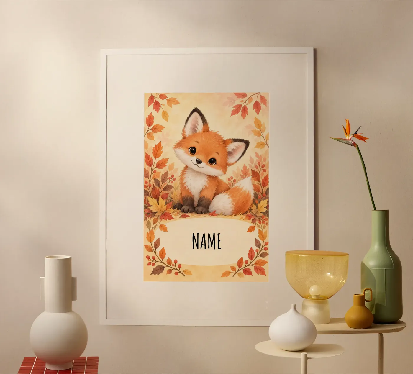 Fuchs Name poster van Babydesign