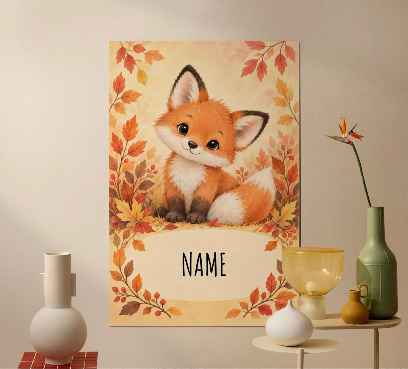 Fuchs Name poster van Babydesign