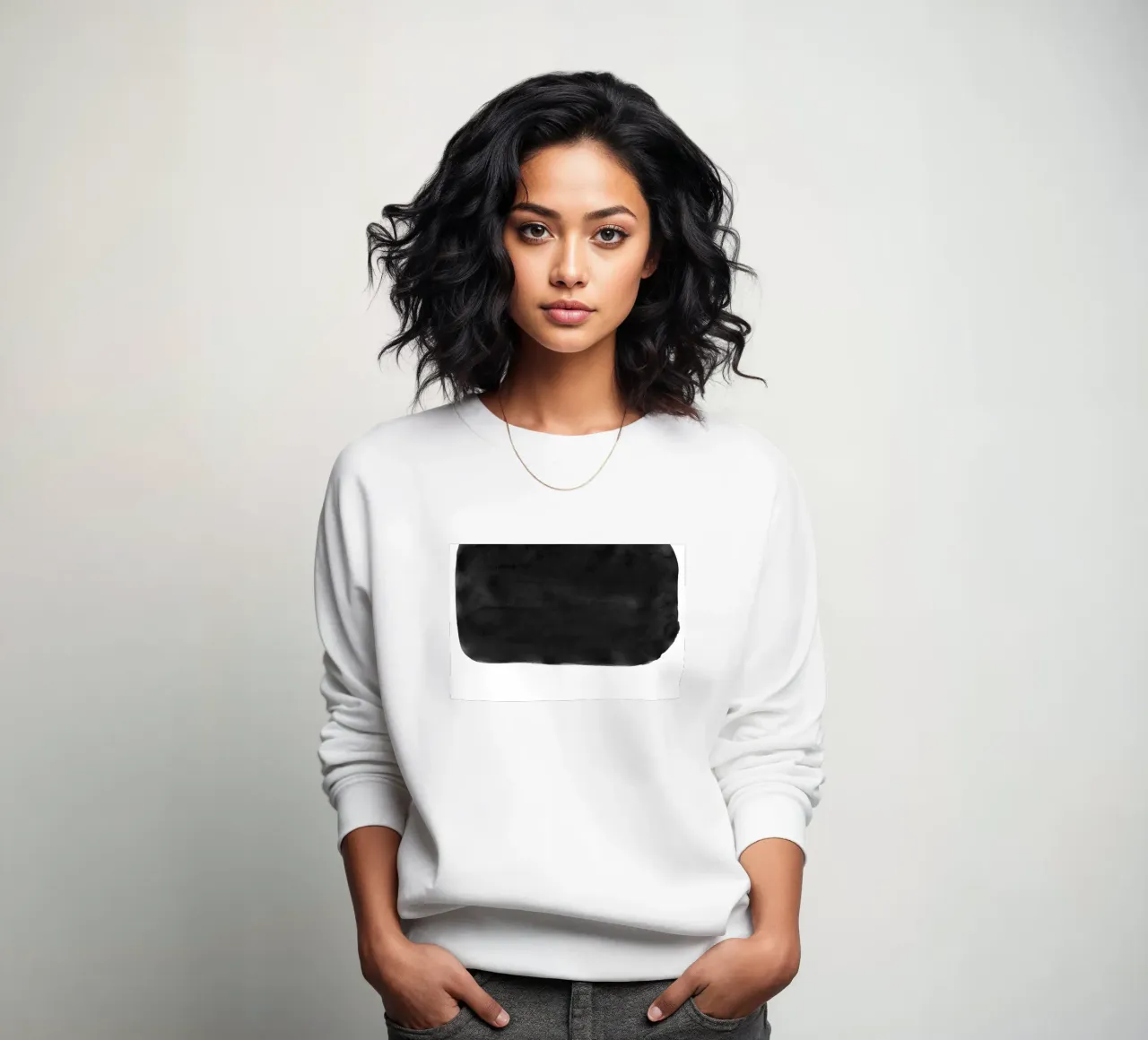 Minimale in bianco e nero astratto 05 Pennellate felpa da amini54