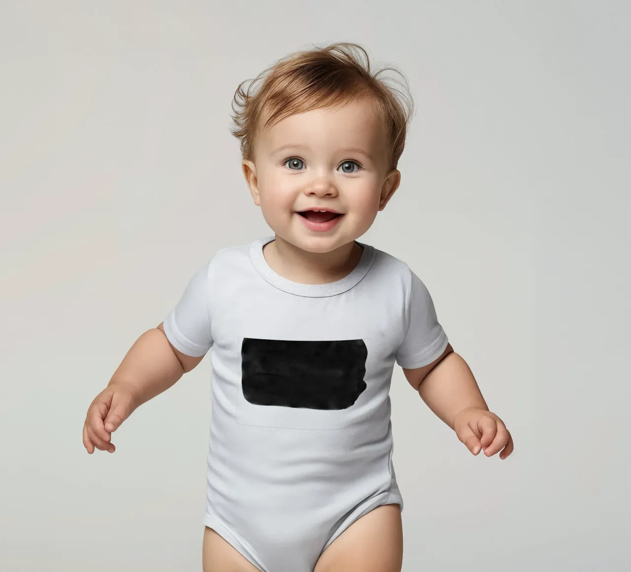Minimale in bianco e nero astratto 05 Pennellate body neonato maniche corte da amini54