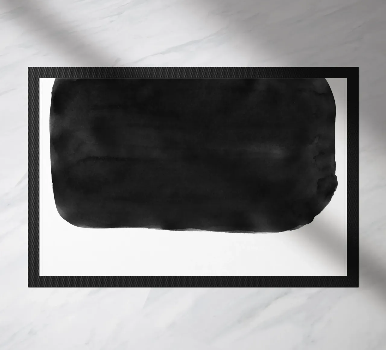 Minimale in bianco e nero astratto 05 Pennellate zerbino da amini54