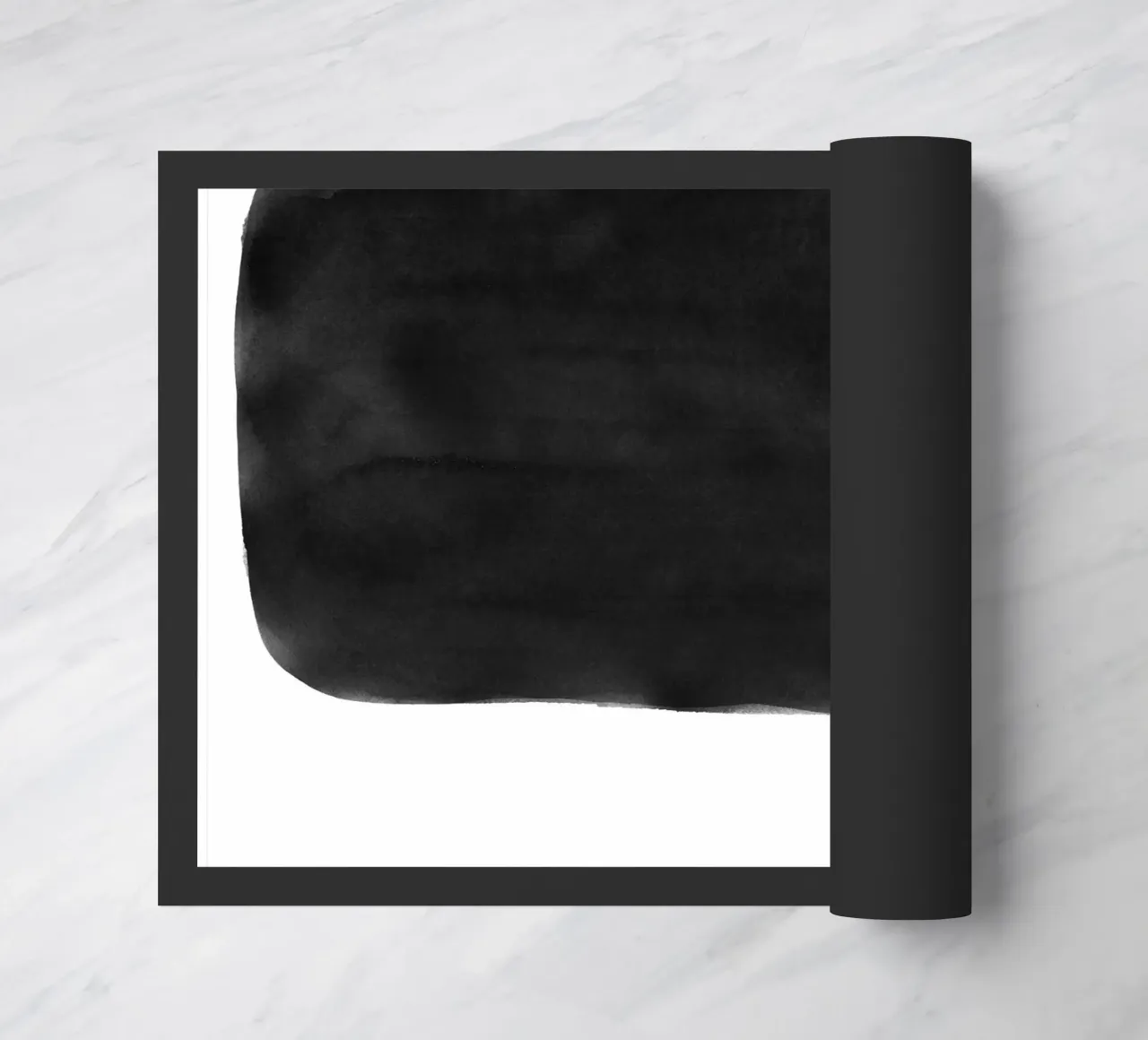 Minimale in bianco e nero astratto 05 Pennellate zerbino da amini54