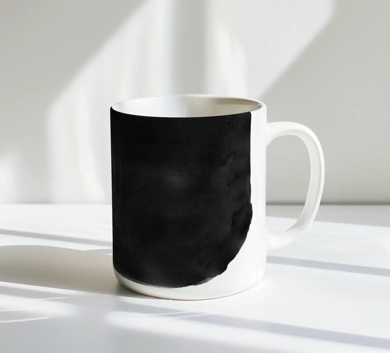 Minimale in bianco e nero astratto 05 Pennellate tazza in ceramica da amini54
