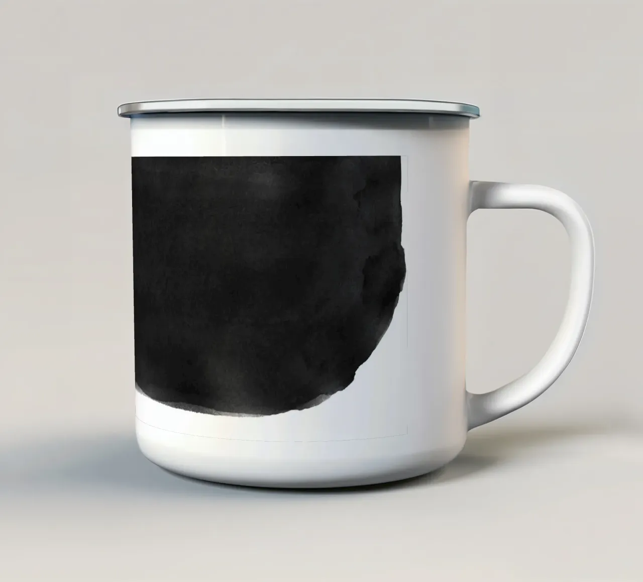 Minimale in bianco e nero astratto 05 Pennellate tazza in smalto da amini54