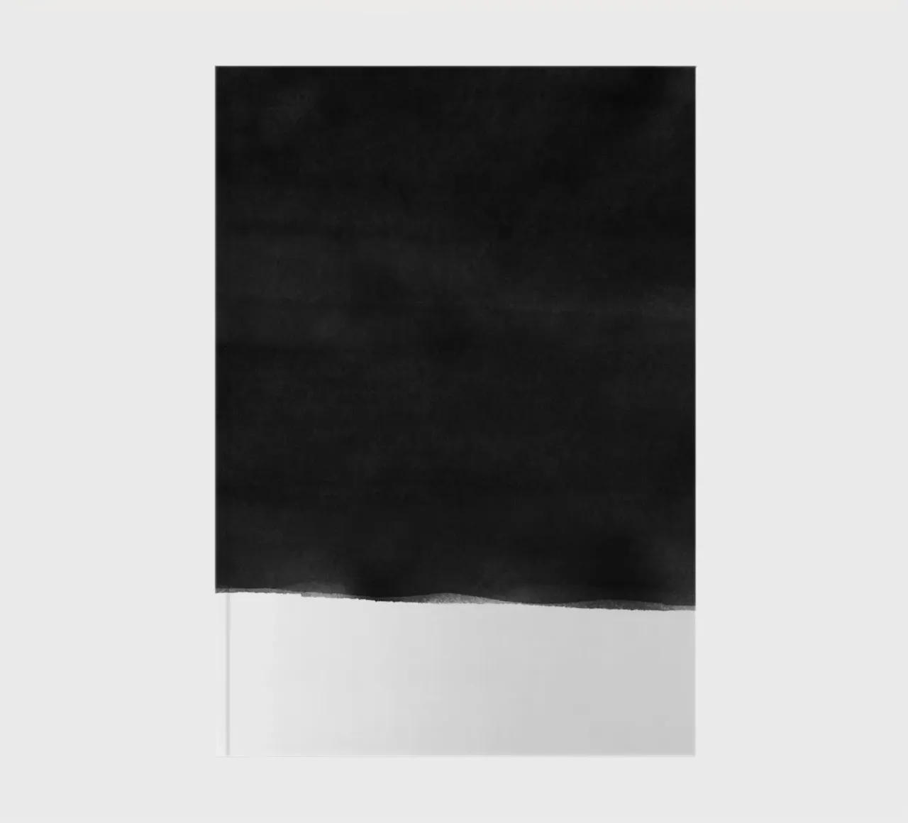 Minimal Black and White Abstract 05 Brushstroke notebook by amini54