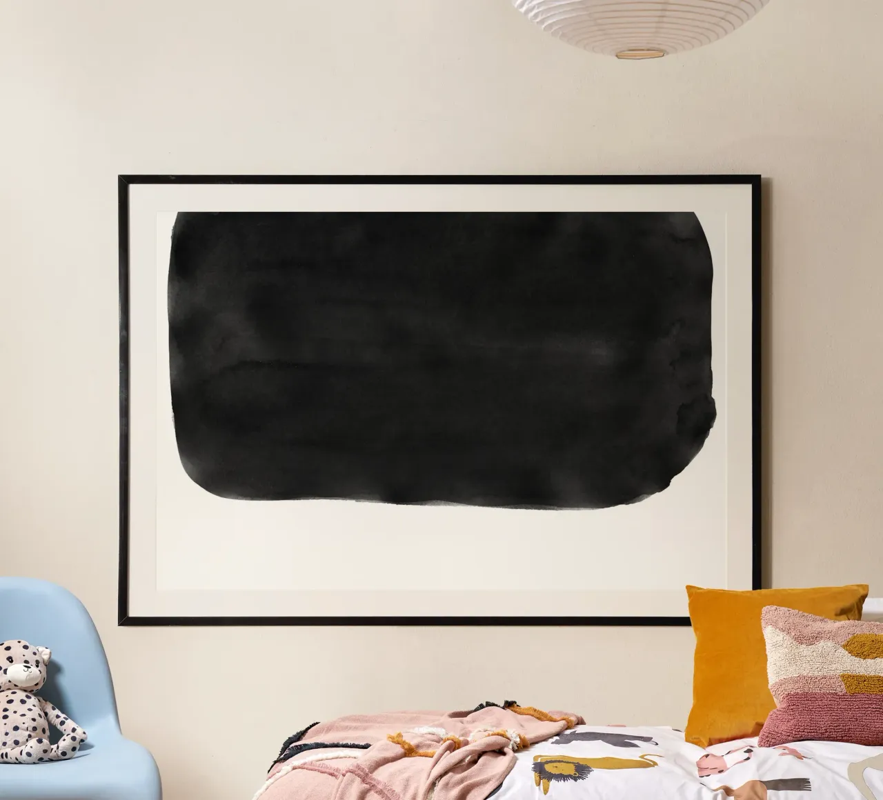 Minimale in bianco e nero astratto 05 Pennellate poster da amini54