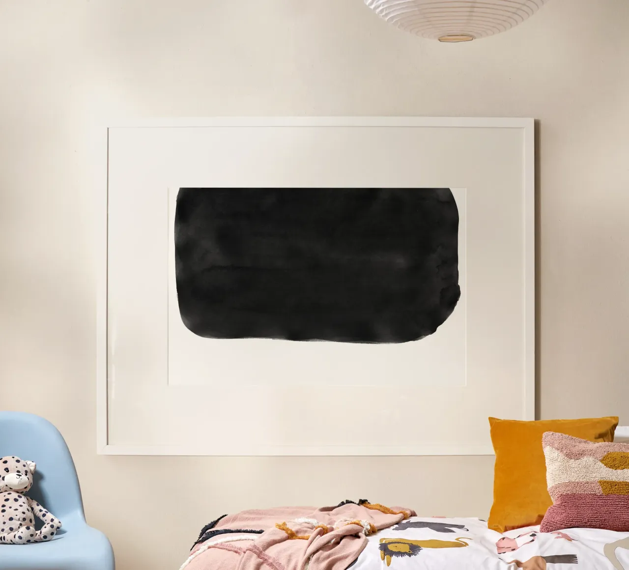 Minimale in bianco e nero astratto 05 Pennellate poster da amini54