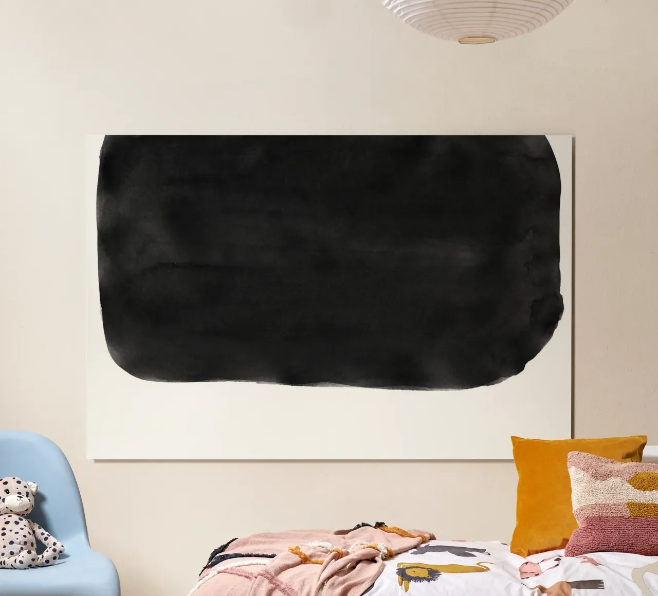 Minimale in bianco e nero astratto 05 Pennellate poster da amini54