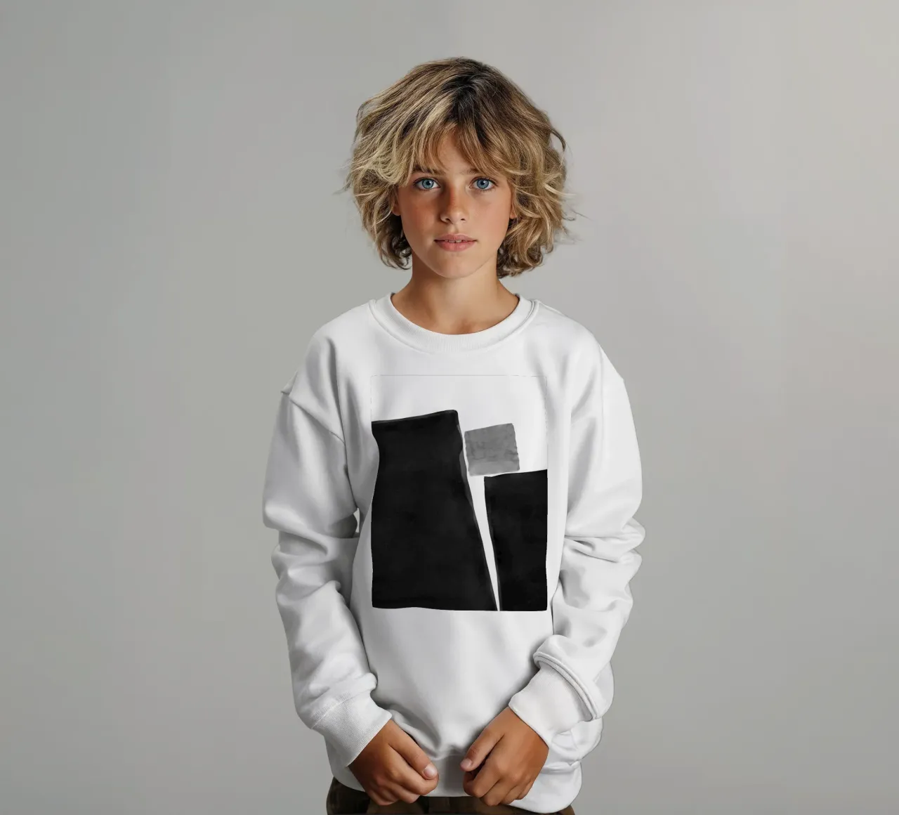 Astratto minimale in bianco e nero 04 felpa bambino da amini54