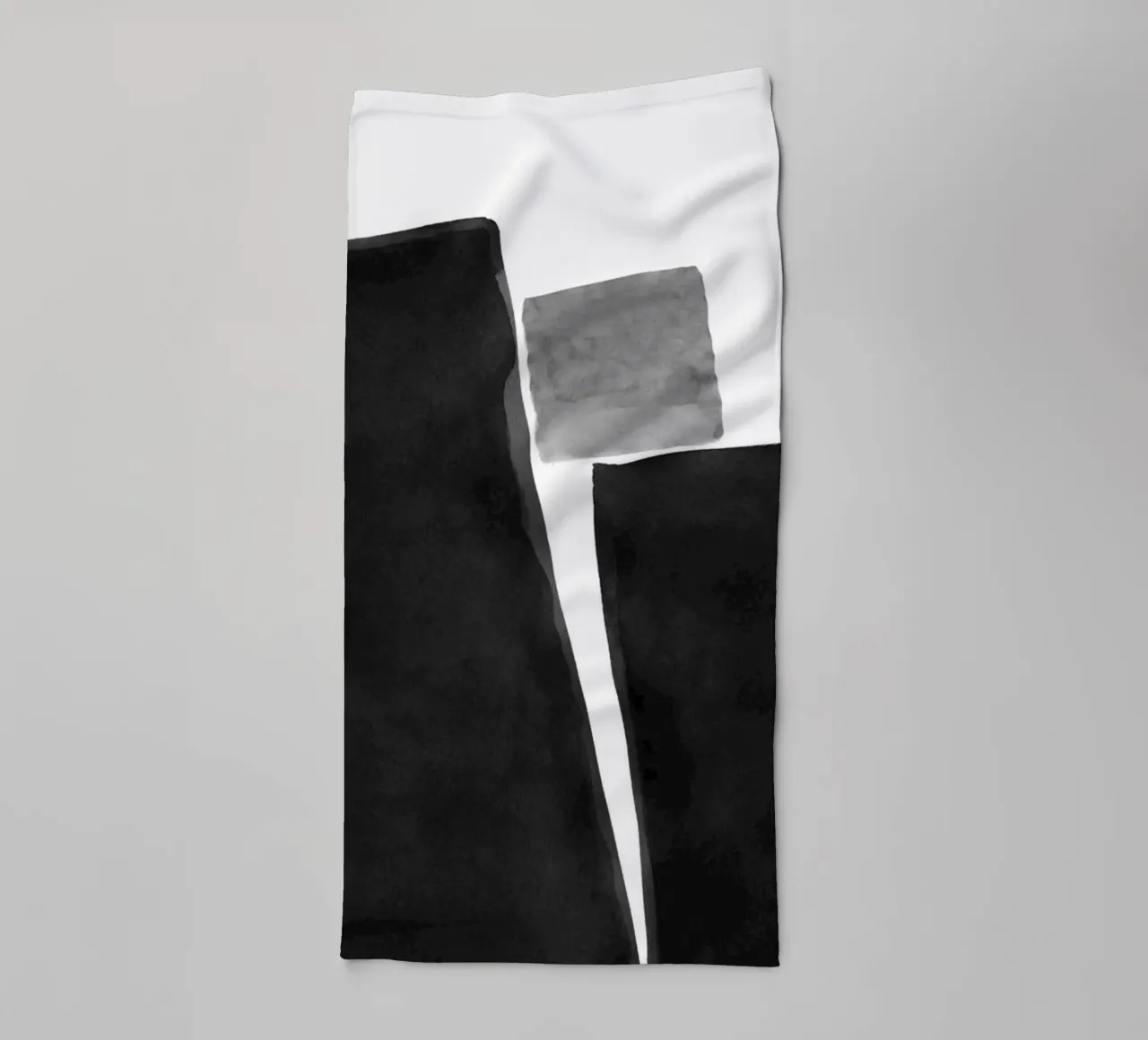 Minimal Zwart Wit Abstract 04 badhanddoek van amini54