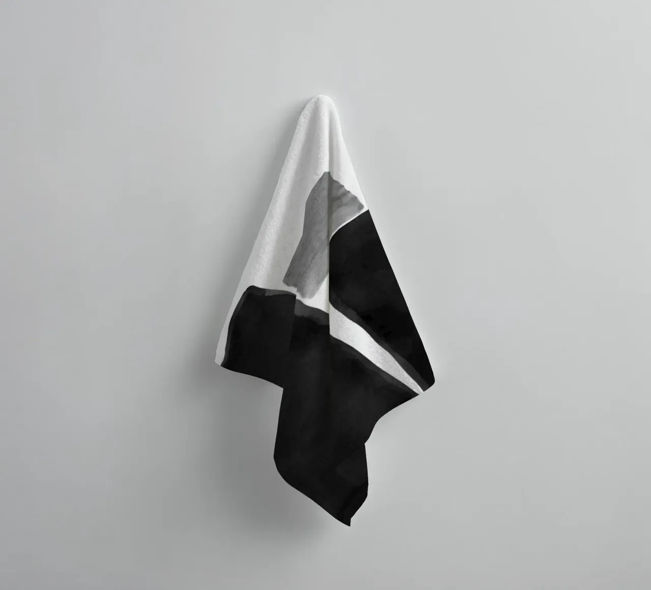 Minimal Zwart Wit Abstract 04 badhanddoek van amini54