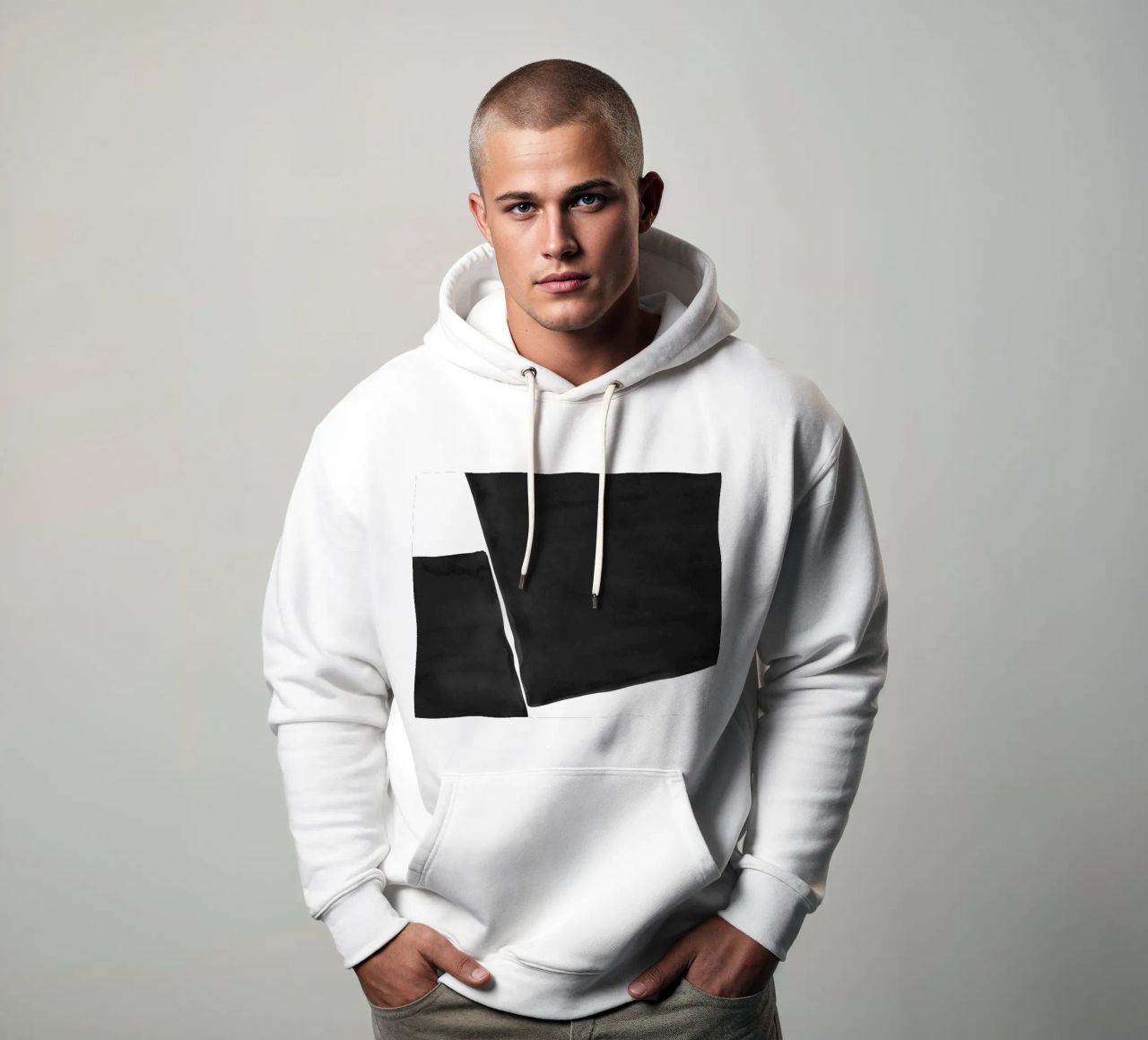 Astratto minimale in bianco e nero 03 felpa con cappuccio da amini54