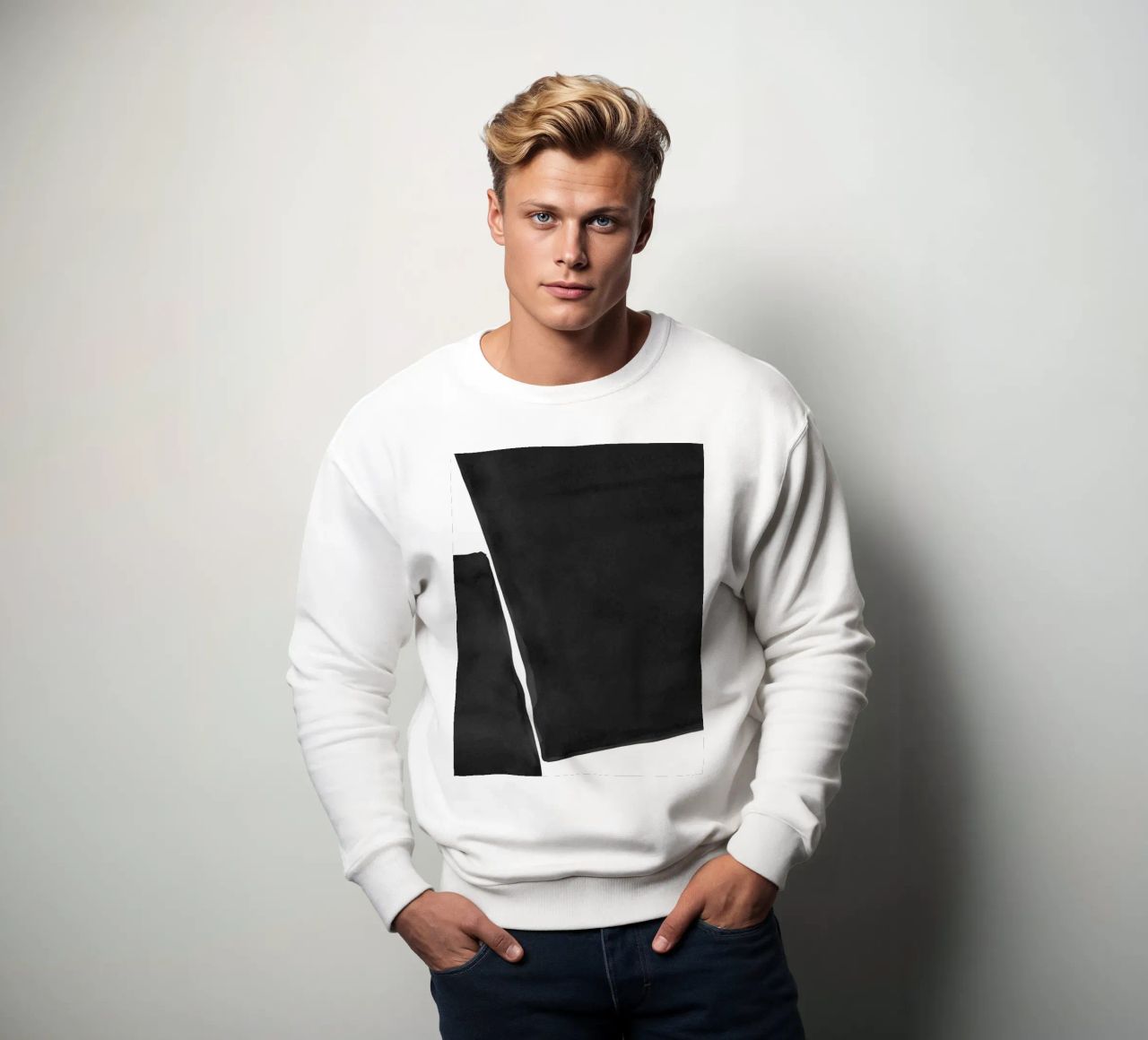 Astratto minimale in bianco e nero 03 felpa da amini54