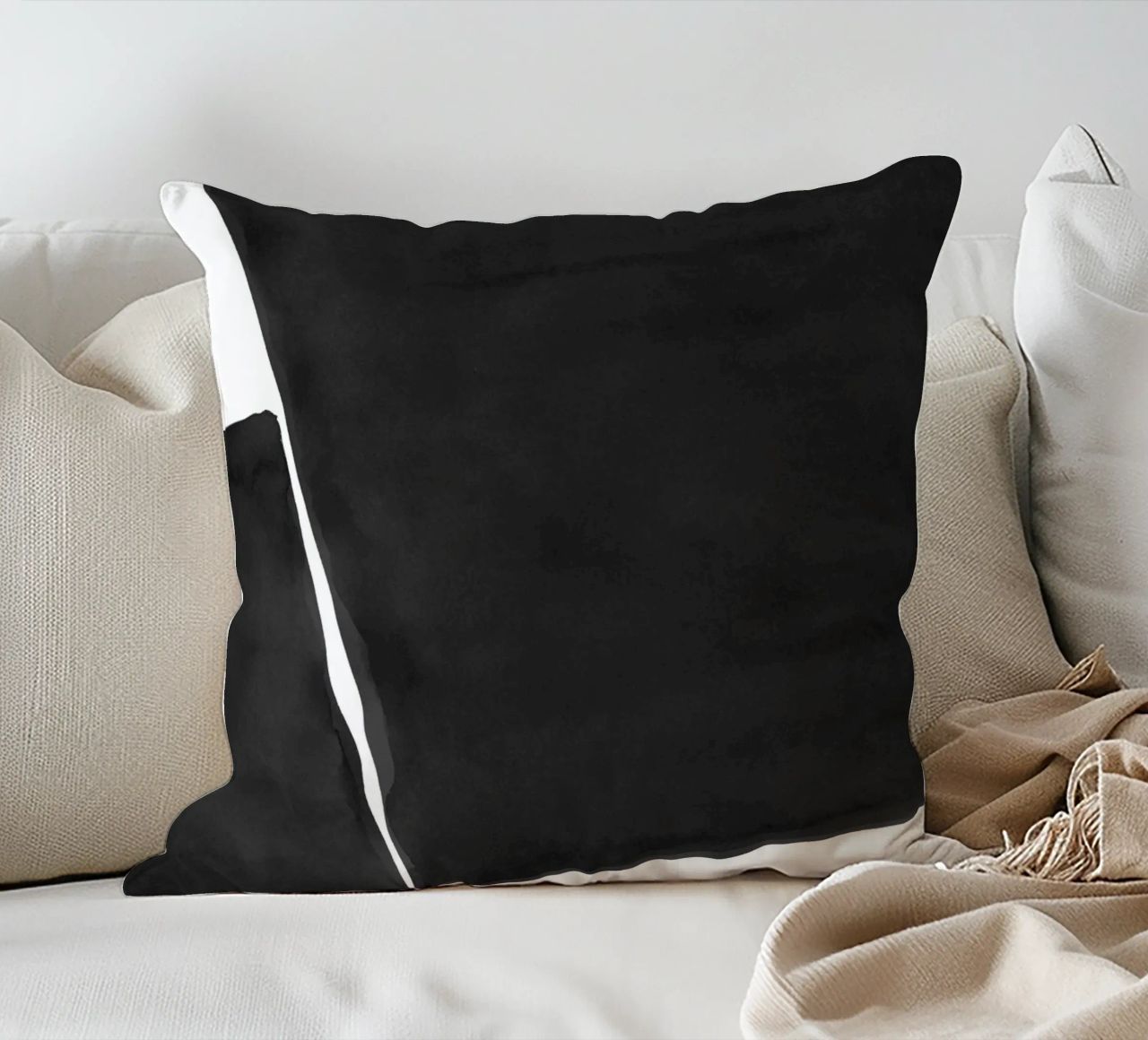 Astratto minimale in bianco e nero 03 cuscino da amini54