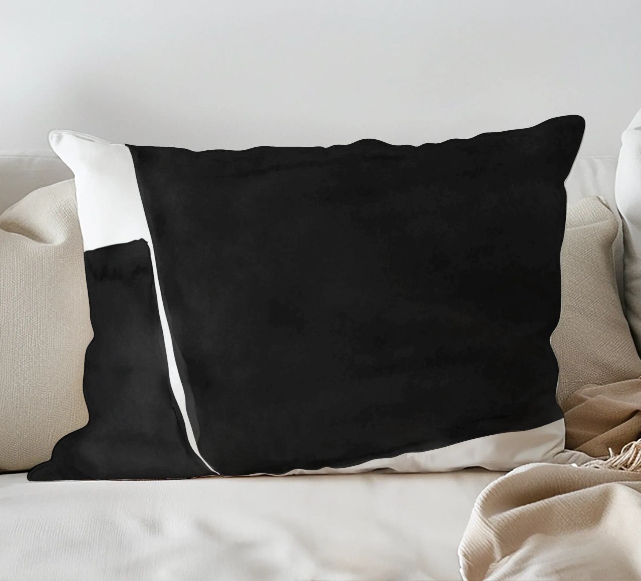 Astratto minimale in bianco e nero 03 cuscino da amini54