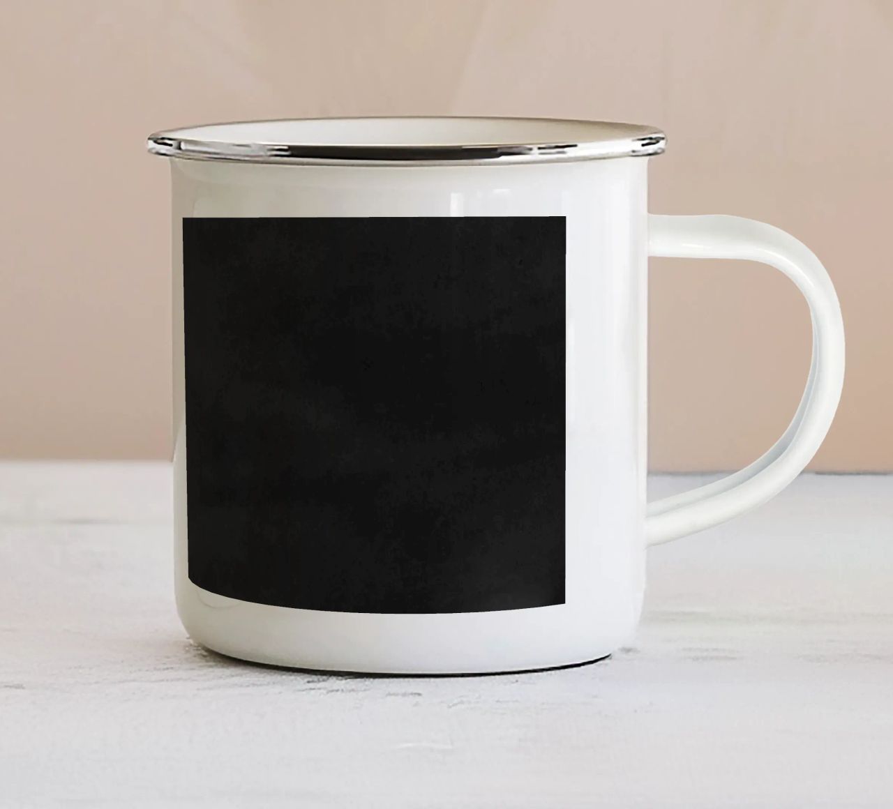 Astratto minimale in bianco e nero 03 tazza in smalto da amini54
